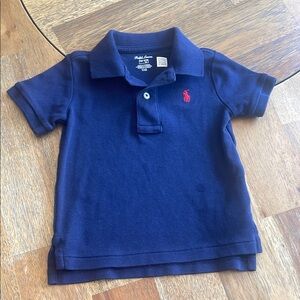 Ralph Lauren Blue Polo Shirt with Red Logo